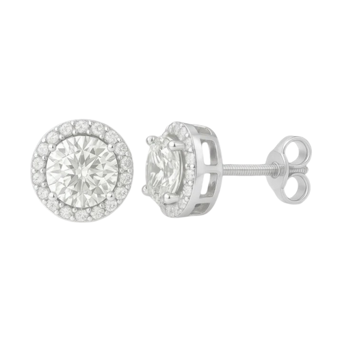 Halo Moissanite Earrings