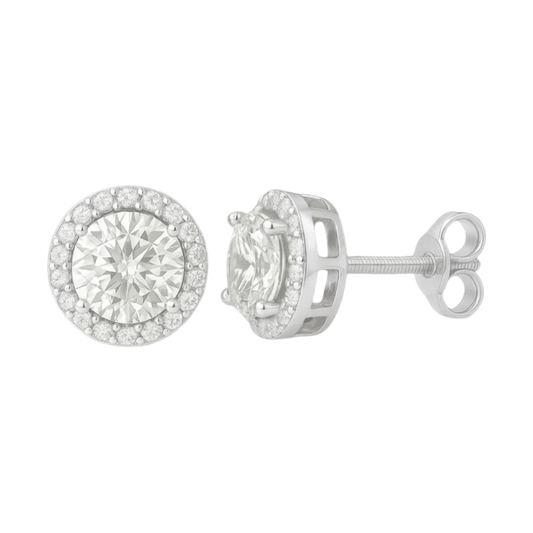 Halo Moissanite Earrings