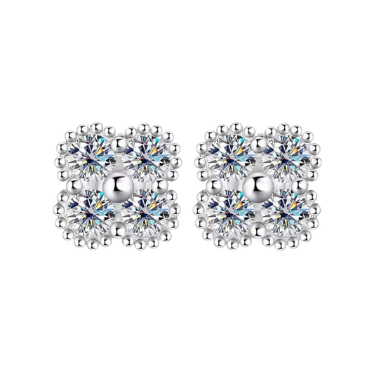 Moissanite Clover Earrings